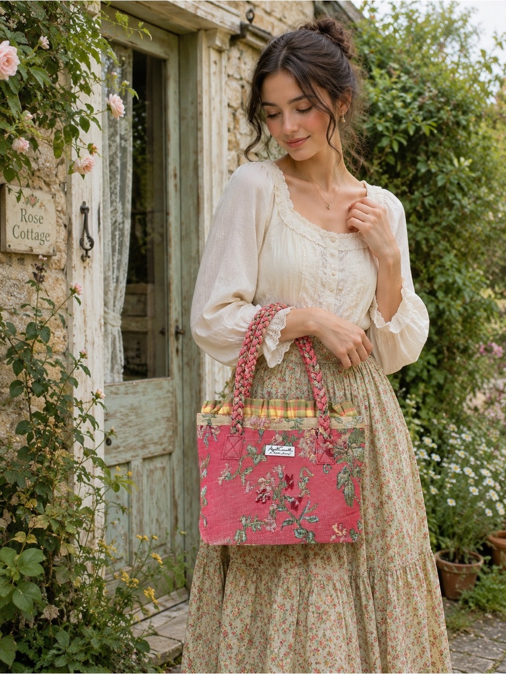 April Cornell for Isabella’s Journey Floral Tapestry Handbag Cottagecore Boho